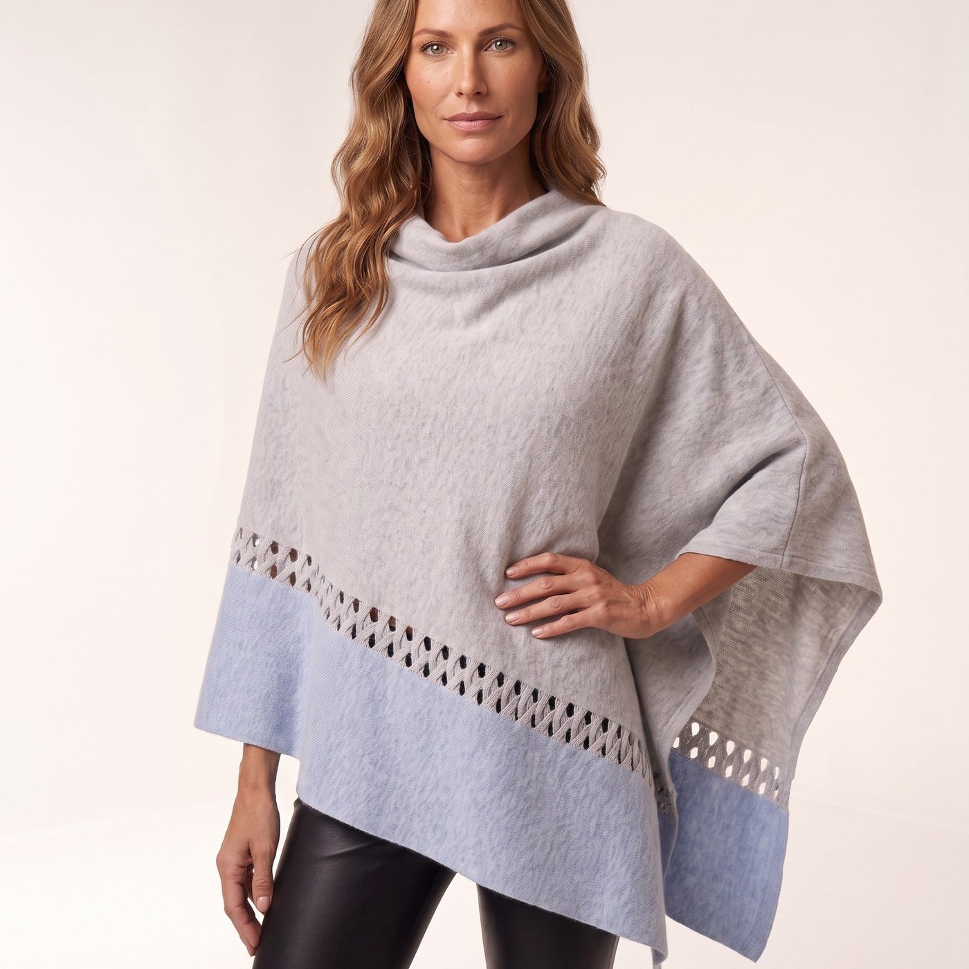 Kinross Twist Stitch cashmere poncho