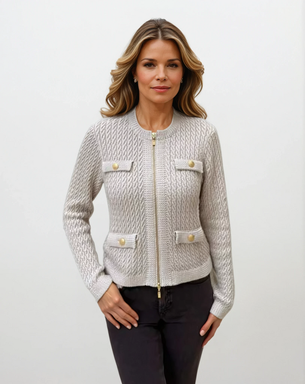 Textured Zip Cardigan