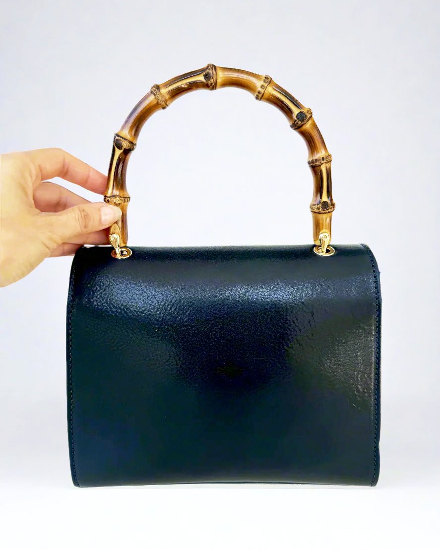 Woven Bag With Bamboo Handle – Island Cashmere Online
