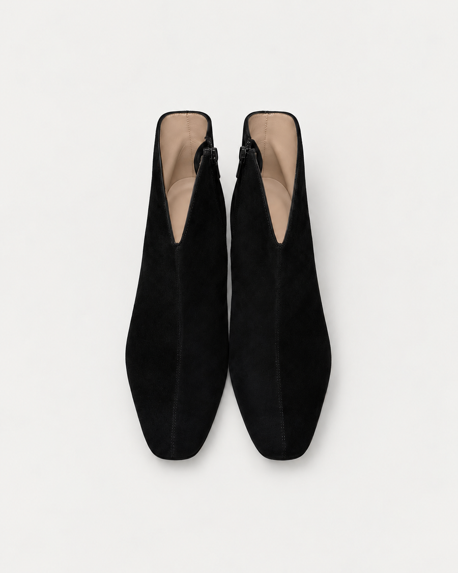 Ankle Suede Boot in Black