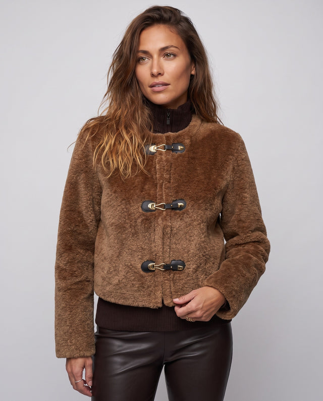 Faux Shearling Toggle Jacket