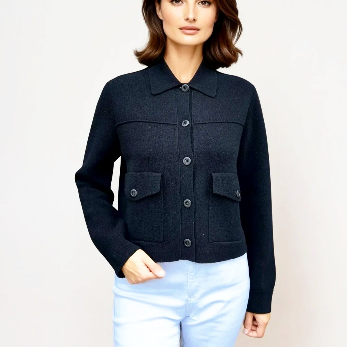 Short Double Knit Shacket – Island Cashmere Online